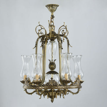 Xari Chandelier, 6 Lights, Copper, 65×90cm - Italian Bronze