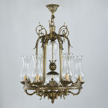 Xari Chandelier, 6 Lights, Copper, 65×90cm - Italian Bronze