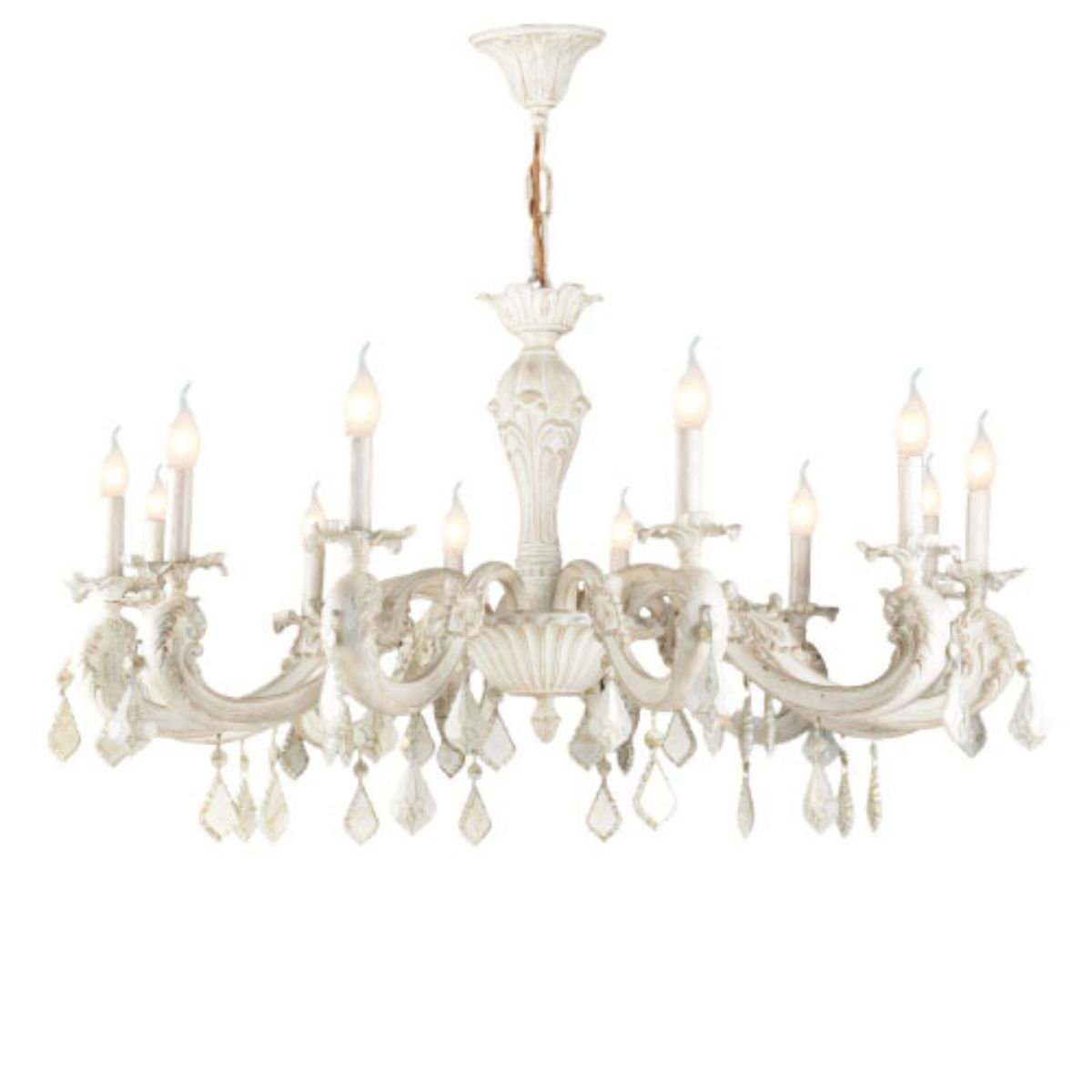 Royal 12 Lights White Chandelier