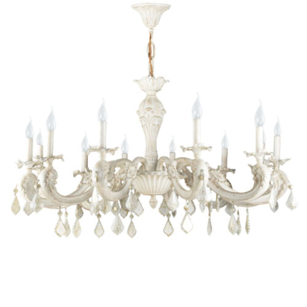 Royal 12 Lights White Chandelier