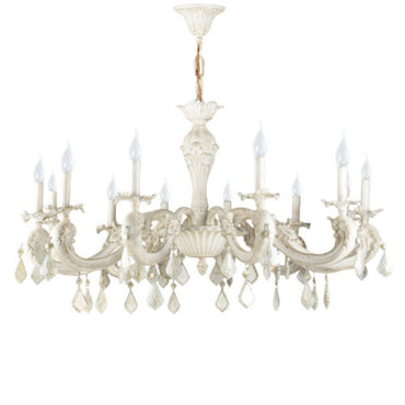 Royal 12 Lights White Chandelier