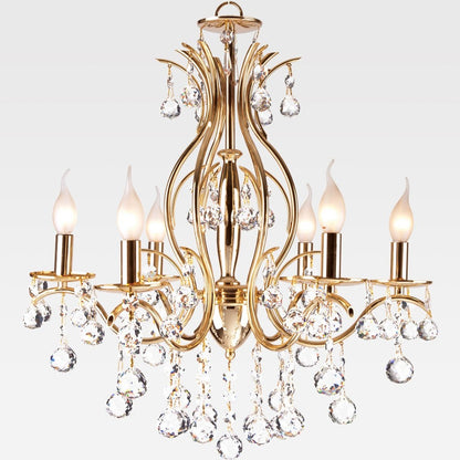 نجفة رايسا، 6 مصابيح، معدن، 60×75 سم - سوليتير جولد