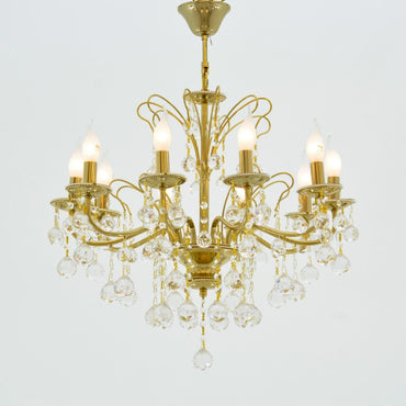 نجفة ذهبية سوليتير بعشر لمبات