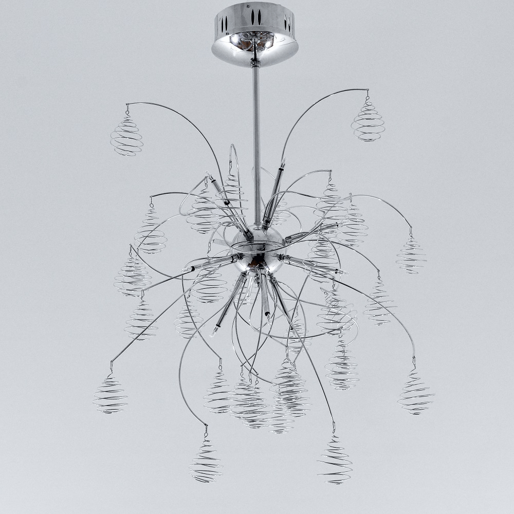 Drops Ultra-Modern 12 light Chrome Chandelier