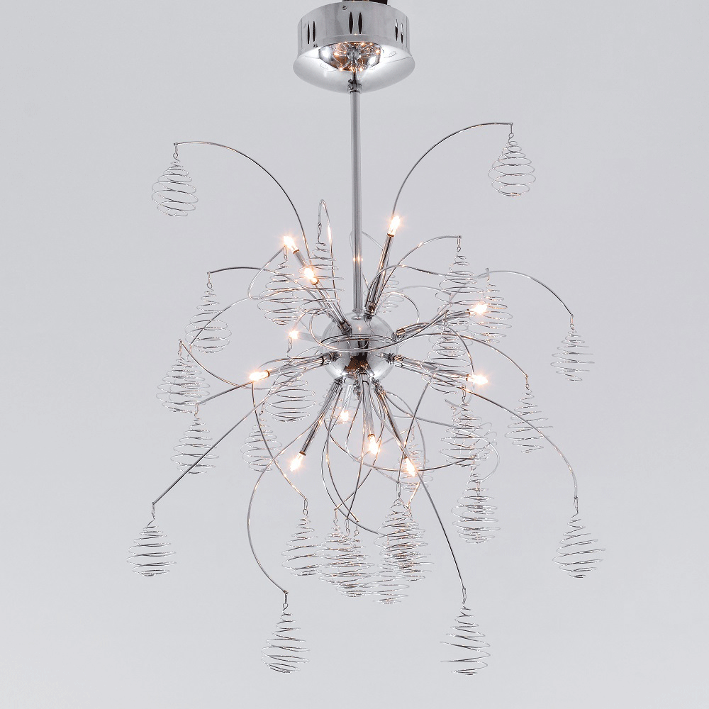 Drops Ultra-Modern 12 light Chrome Chandelier