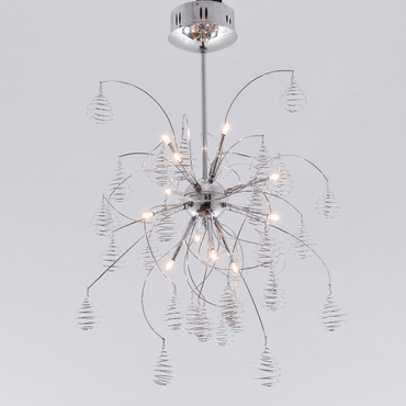 Drops Ultra-Modern 12 light Chrome Chandelier
