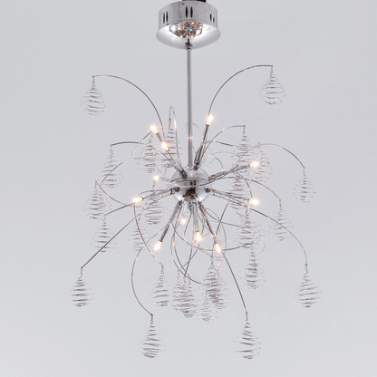 Drops Ultra-Modern 12 light Chrome Chandelier
