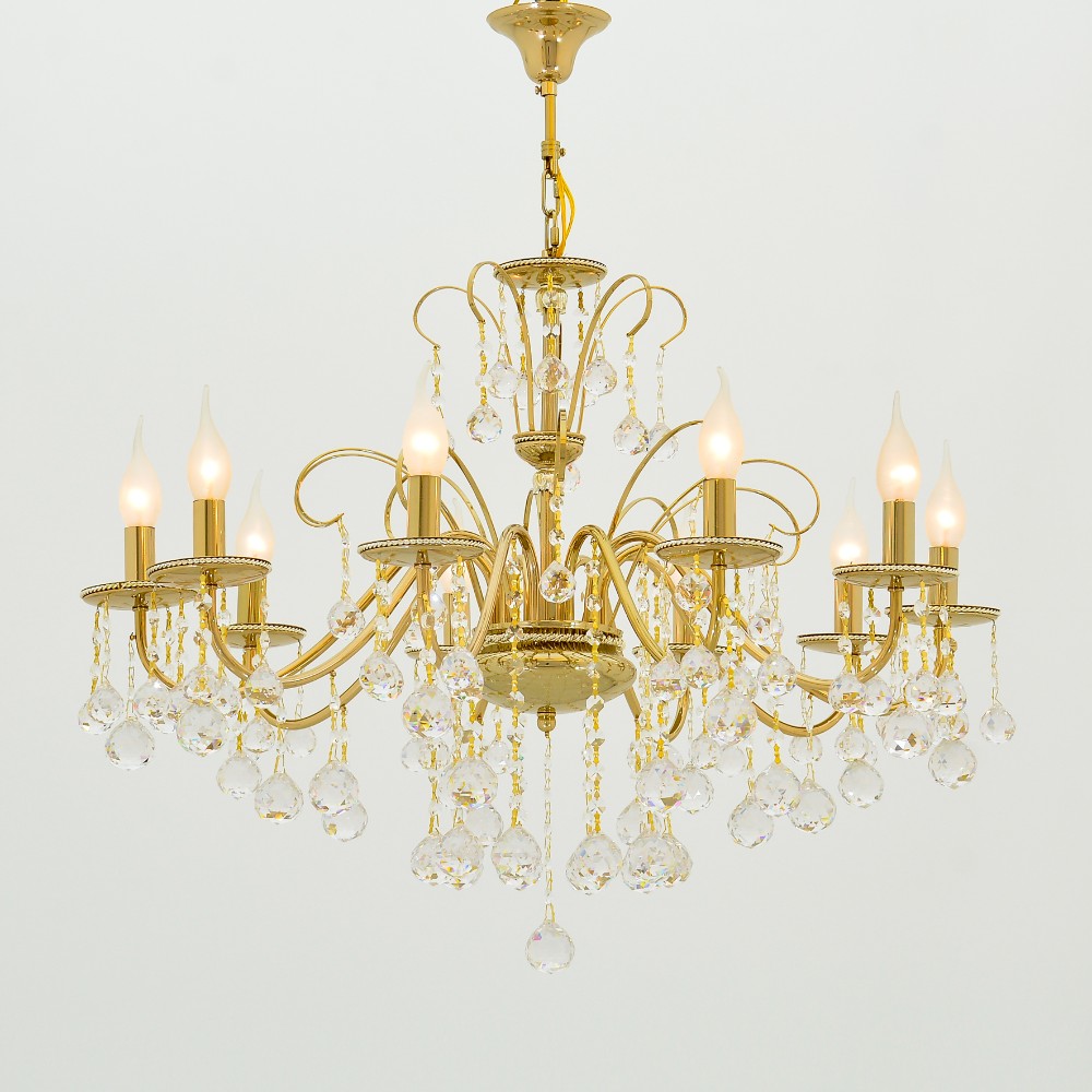 نجفة جوديفا، 10 مصابيح، معدنية، 77×82 سم - سوليتير جولد