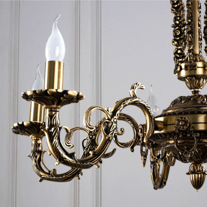 نجفة غراندا، 6 مصابيح، نحاس، 80×80 سم - برونز إيطالي