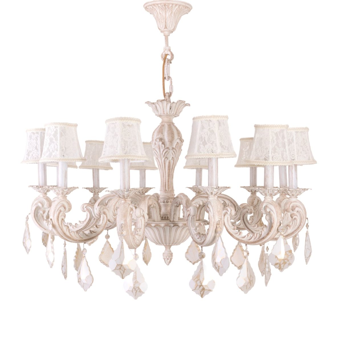 Bern Chandelier, 12 Lights, Aluminum, 90×90cm - Whitey