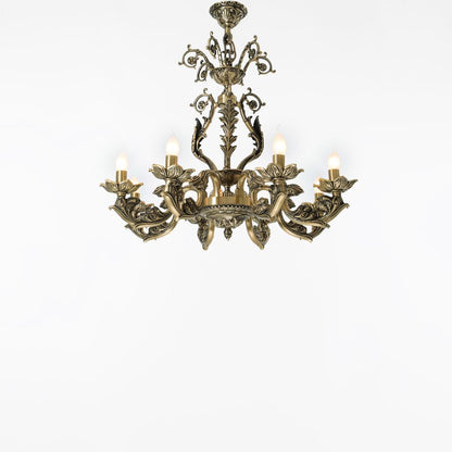 Jagor Chandelier, 8 Lights, Copper, 80×80cm - Italian Bronze