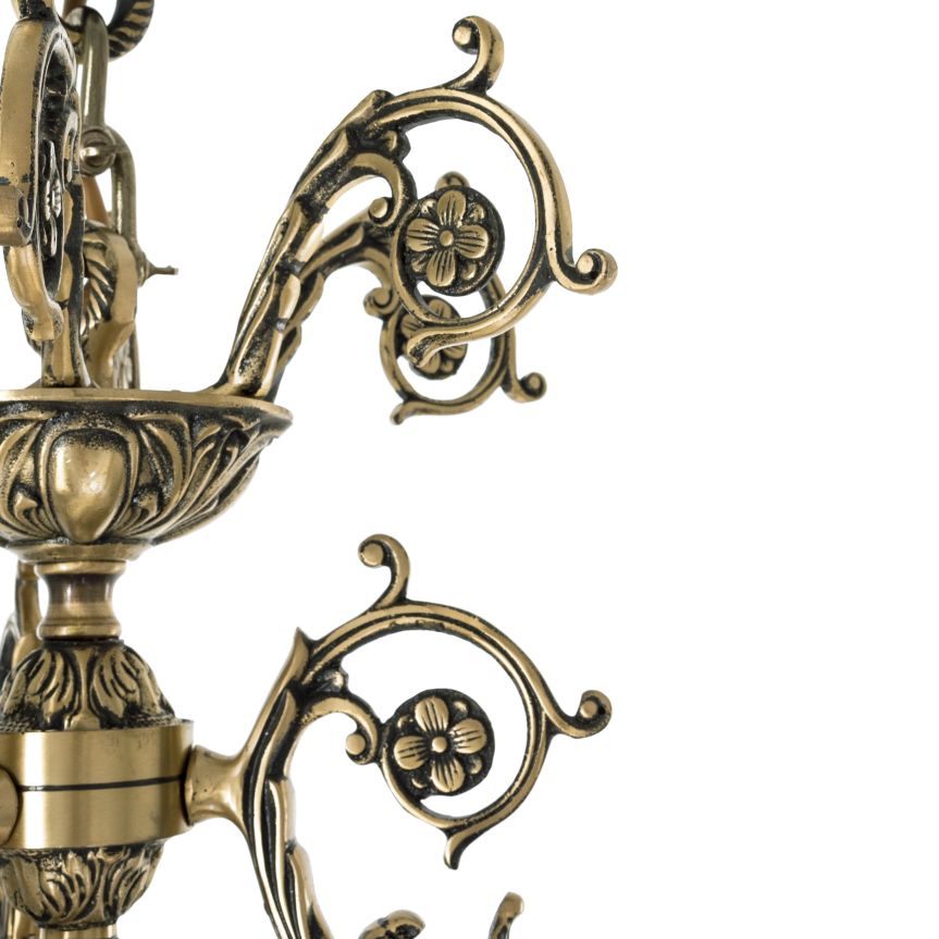 Jagor Chandelier, 8 Lights, Copper, 80×80cm - Italian Bronze