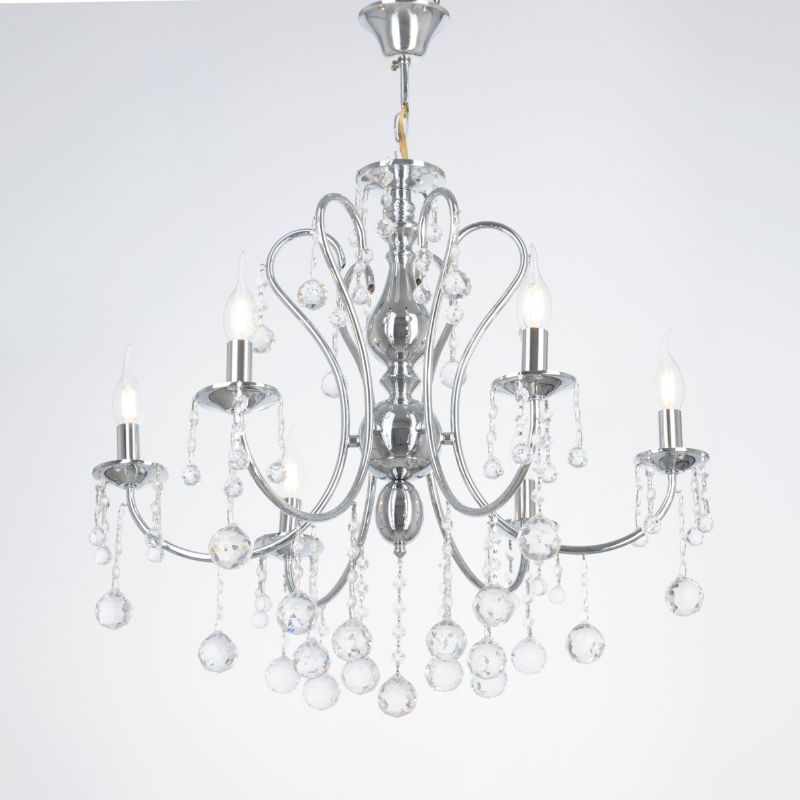 Evo Chandelier, 6 Lights - Chrome