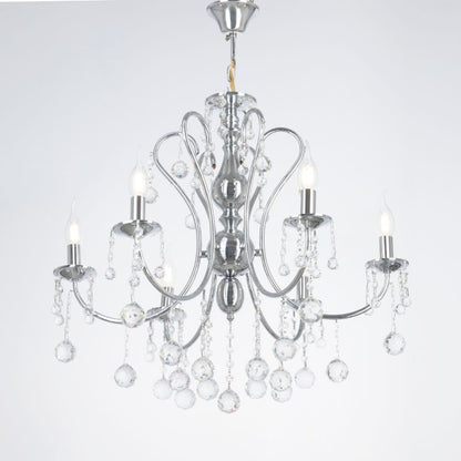 Evo Chandelier, 6 Lights - Chrome