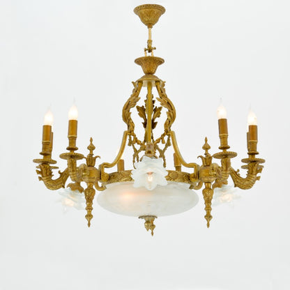 نجفة عتيقة من 12 لمبة على شكل شجرة