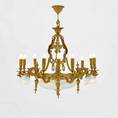 نجفة عتيقة من 12 لمبة على شكل شجرة