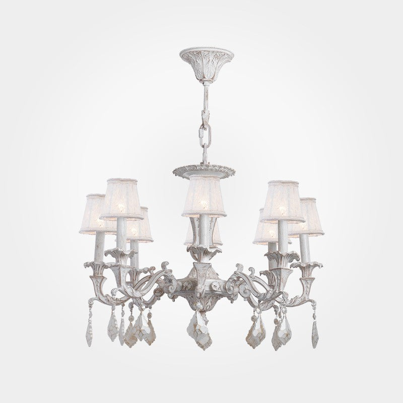 Crown Chandelier, 8 Lights, Aluminum, 68×85cm - Whitey