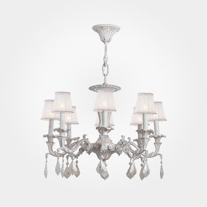 Crown Chandelier, 8 Lights, Aluminum, 68×85cm - Whitey