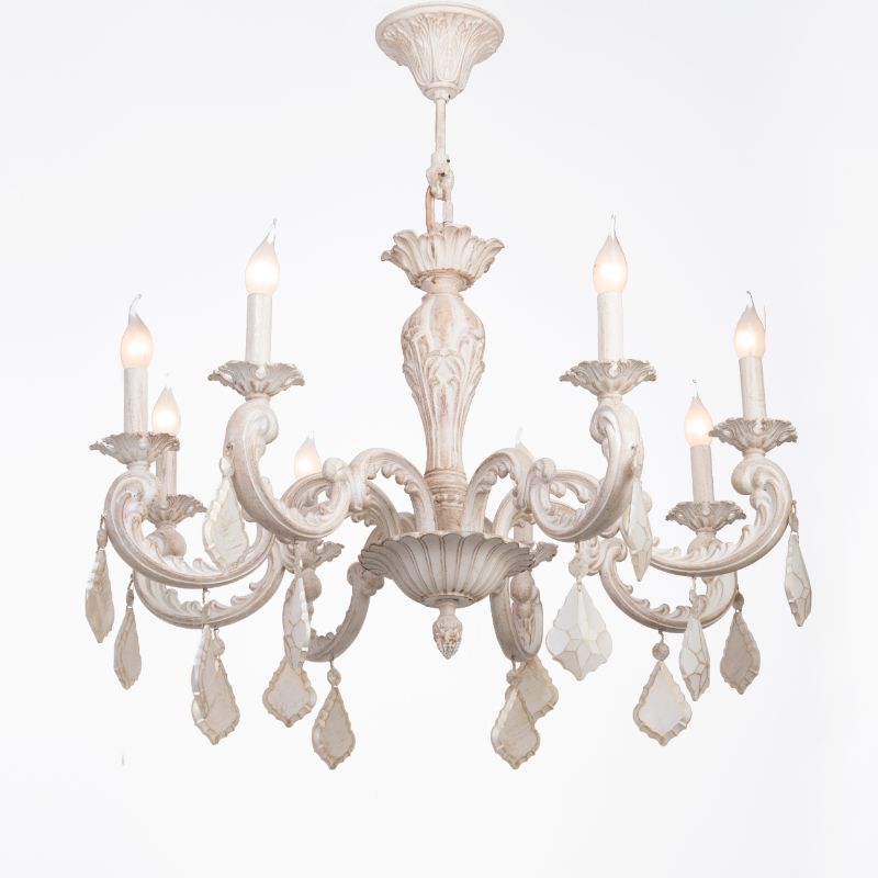 Bern Chandelier, 8 Lights, Aluminum, 80×80cm - Whitey