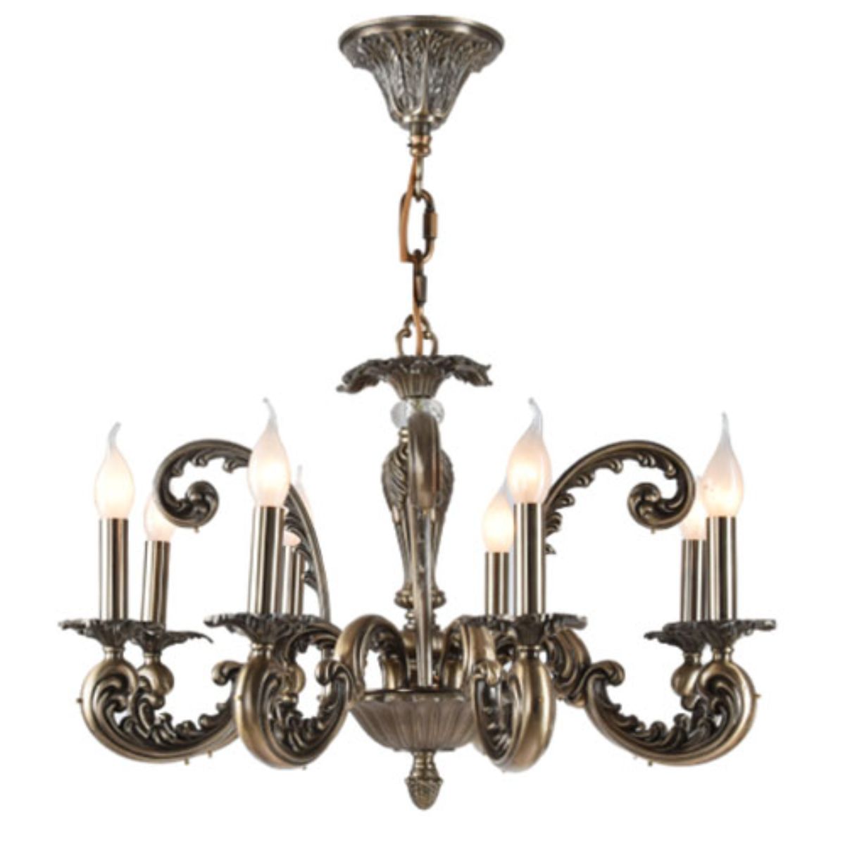 Bern Chandelier, 8 Lights, Copper, 70×85cm - Bronze