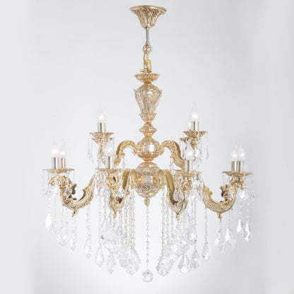 نجفة ذهبية لؤلؤية بـ 12 لمبة