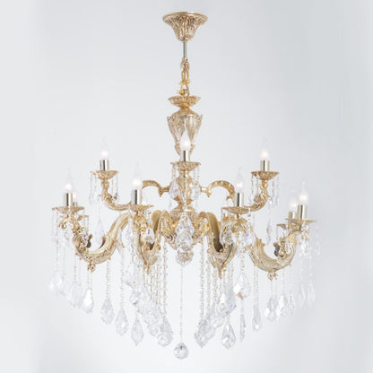 نجفة ذهبية لؤلؤية بـ 12 لمبة