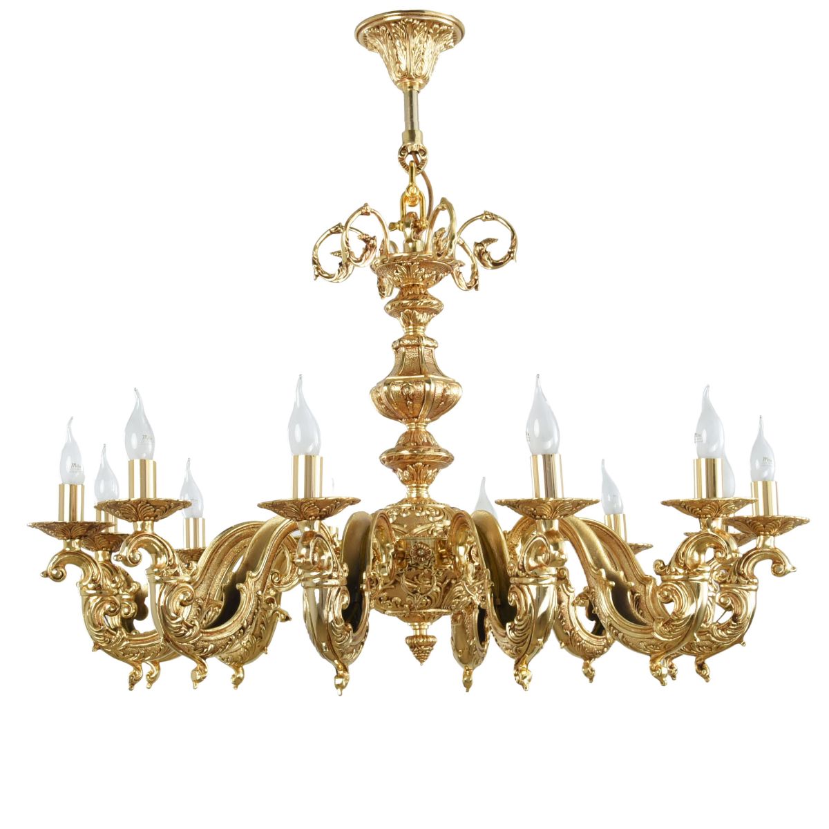 نجفة ذهبية من اللؤلؤ مكونة من 12 لمبة