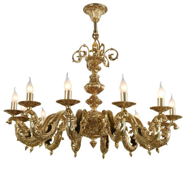 نجفة ذهبية من اللؤلؤ مكونة من 12 لمبة