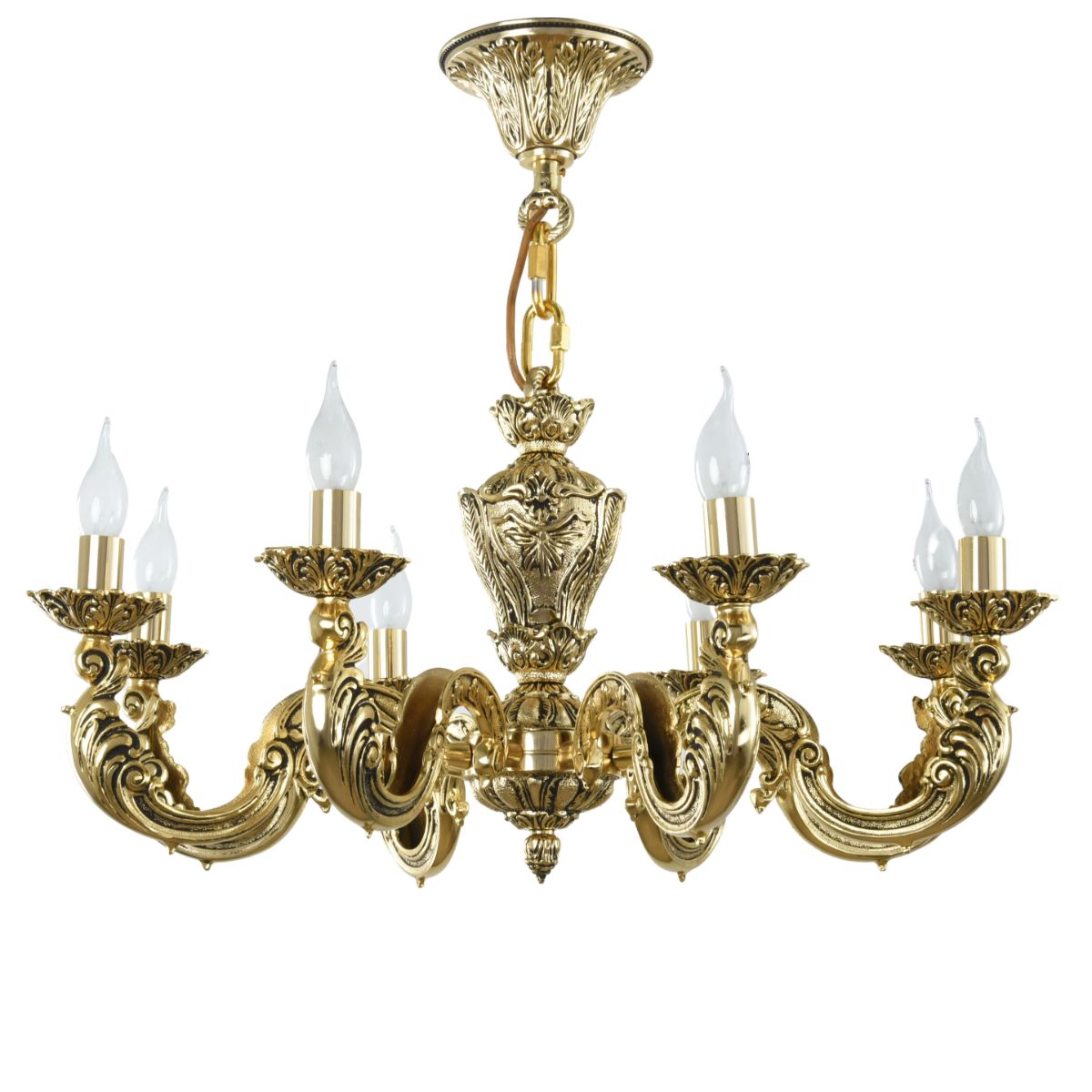 نجفة ذهبية من اللؤلؤ بثمانية لمبة