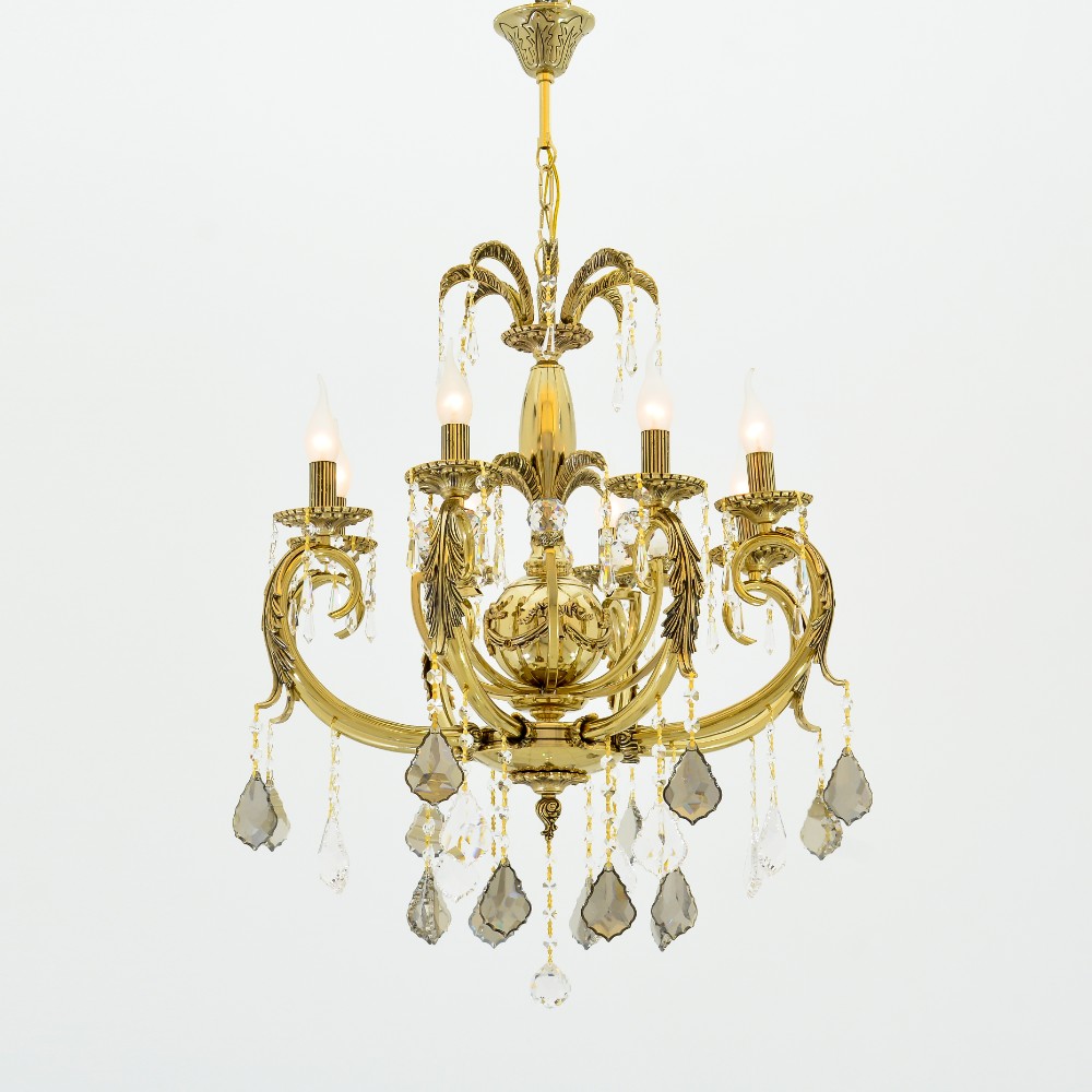 Brenda Chandelier, 8 Lights, Metal, 65×102cm - Solitaire Gold