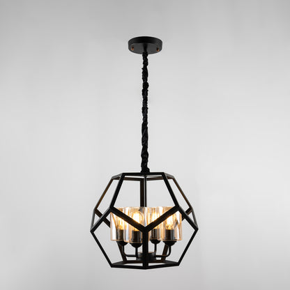 Parca 4 Lights Black Chandelier