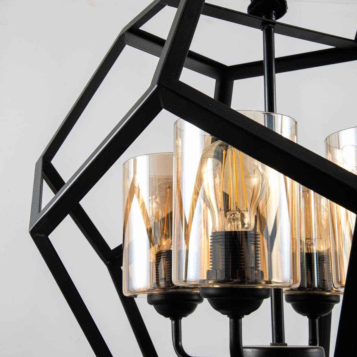 Parca 4 Lights Black Chandelier