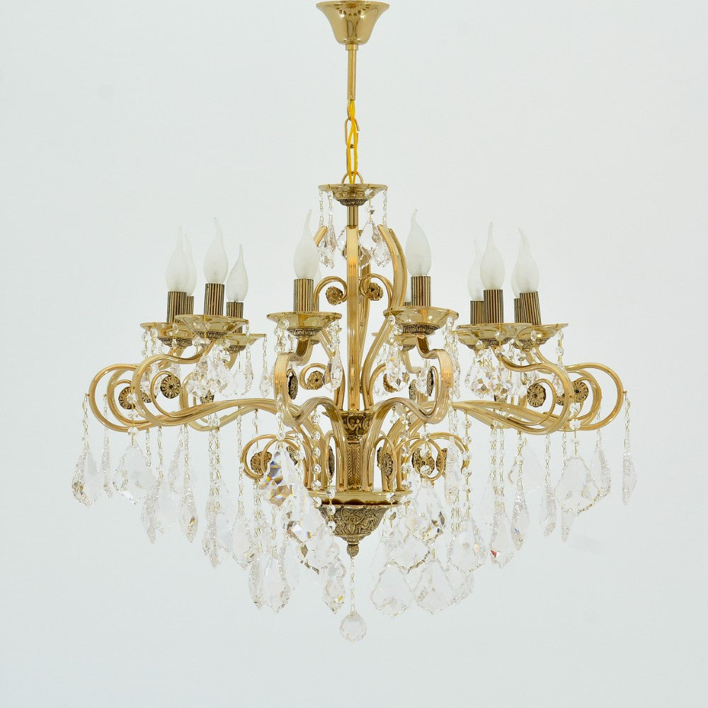 Ankara Chandelier, 12 Lights, Metal, 77×95cm - Solitaire Gold