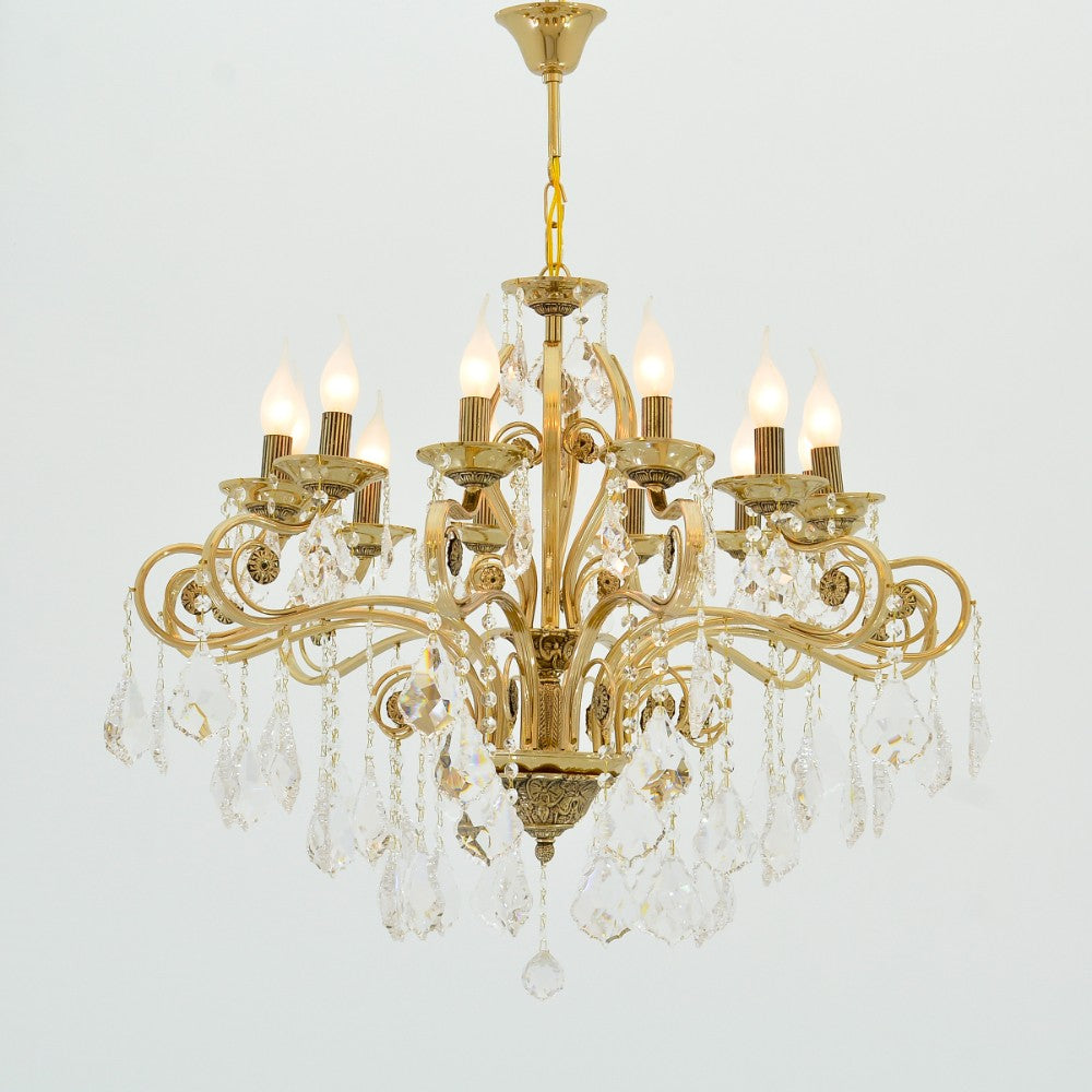 Ankara Chandelier, 12 Lights, Metal, 77×95cm - Solitaire Gold