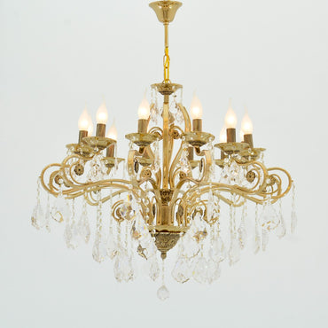 Ankara Chandelier, 12 Lights, Metal, 77×95cm - Solitaire Gold