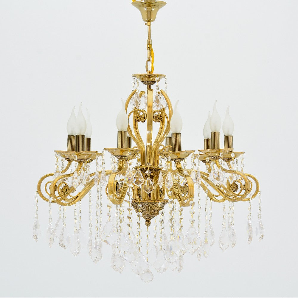 Ankara Chandelier, 10 Lights, Metal, 70×85cm - Solitaire Gold