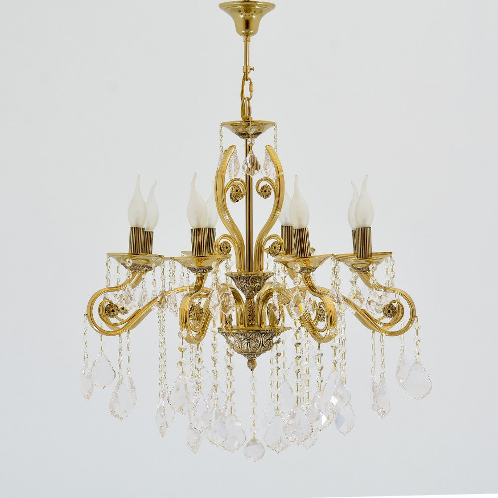 Ankara Chandelier, 8 Lights, Metal, 65×85cm - Solitaire Gold