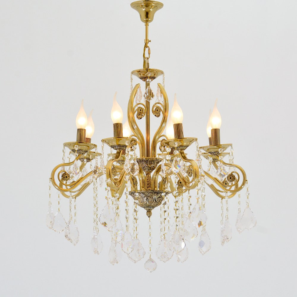 Ankara Chandelier, 8 Lights, Metal, 65×85cm - Solitaire Gold