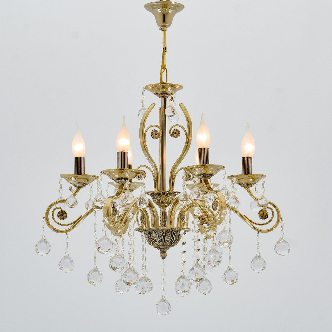 نجفة أنقرة، 6 مصابيح، معدنية، 60×80 سم - سوليتير جولد