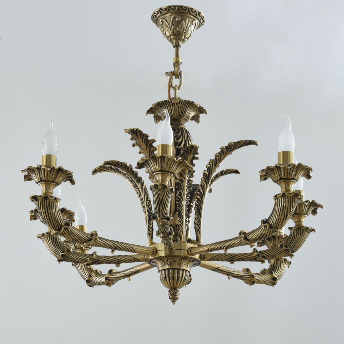 Ankara Chandelier, 8 Lights, Copper, 70×80cm - Italian Bronze