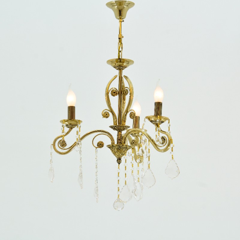 Ankara Gold 3 Lights Chandelier From Kandil Egypt