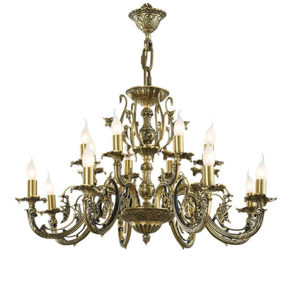 Atlas Chandelier, 16 Lights, Copper, 85×85cm - Italian Bronze