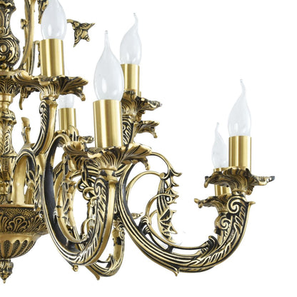 Atlas Chandelier, 16 Lights, Copper, 85×85cm - Italian Bronze