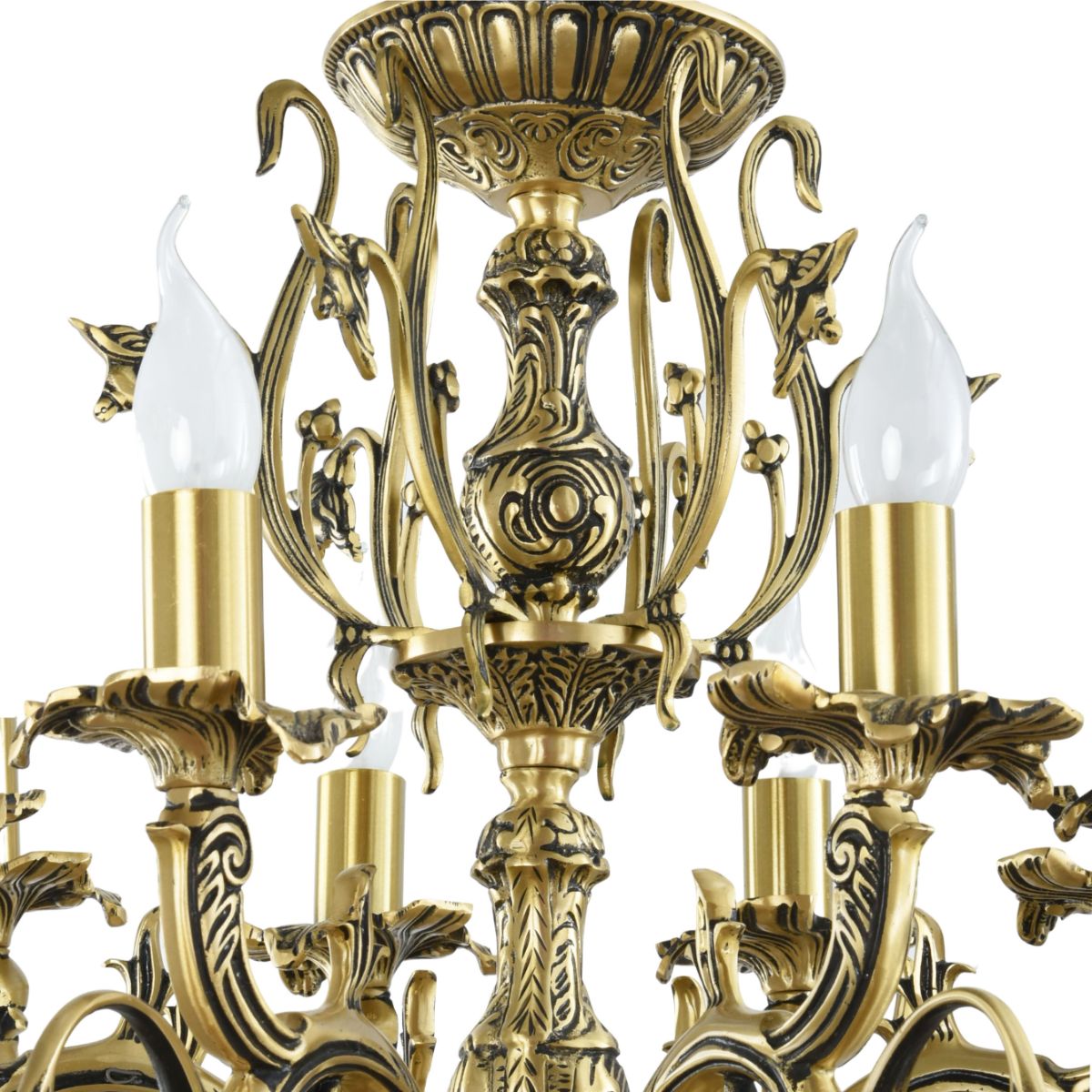 Atlas Chandelier, 16 Lights, Copper, 85×85cm - Italian Bronze