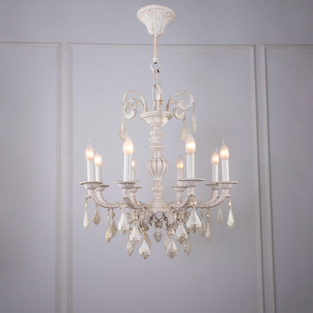Andalusia Chandelier, 8 Lights, Aluminum, 57×90cm - Whitey