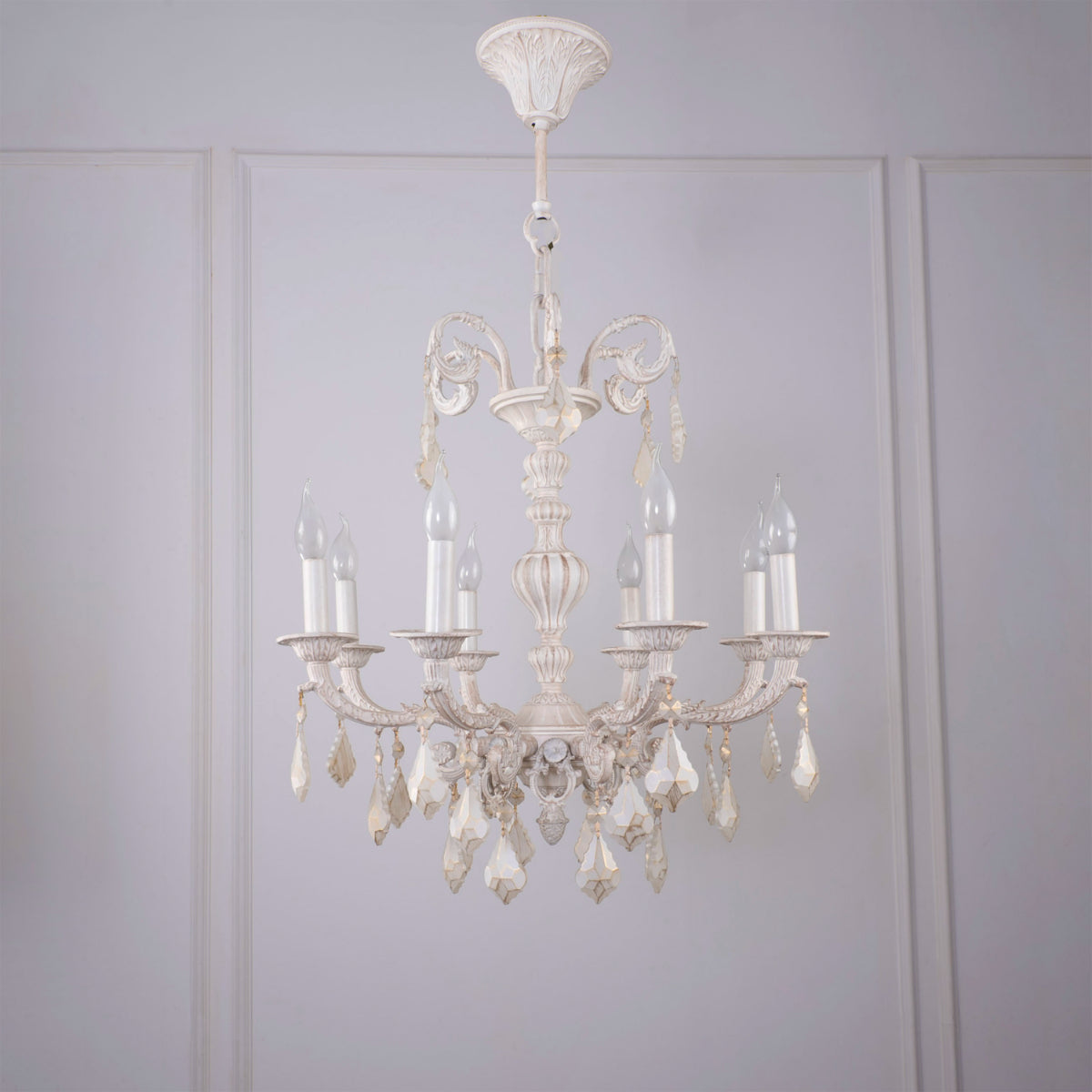 Andalusia Chandelier, 8 Lights, Aluminum, 57×90cm - Whitey