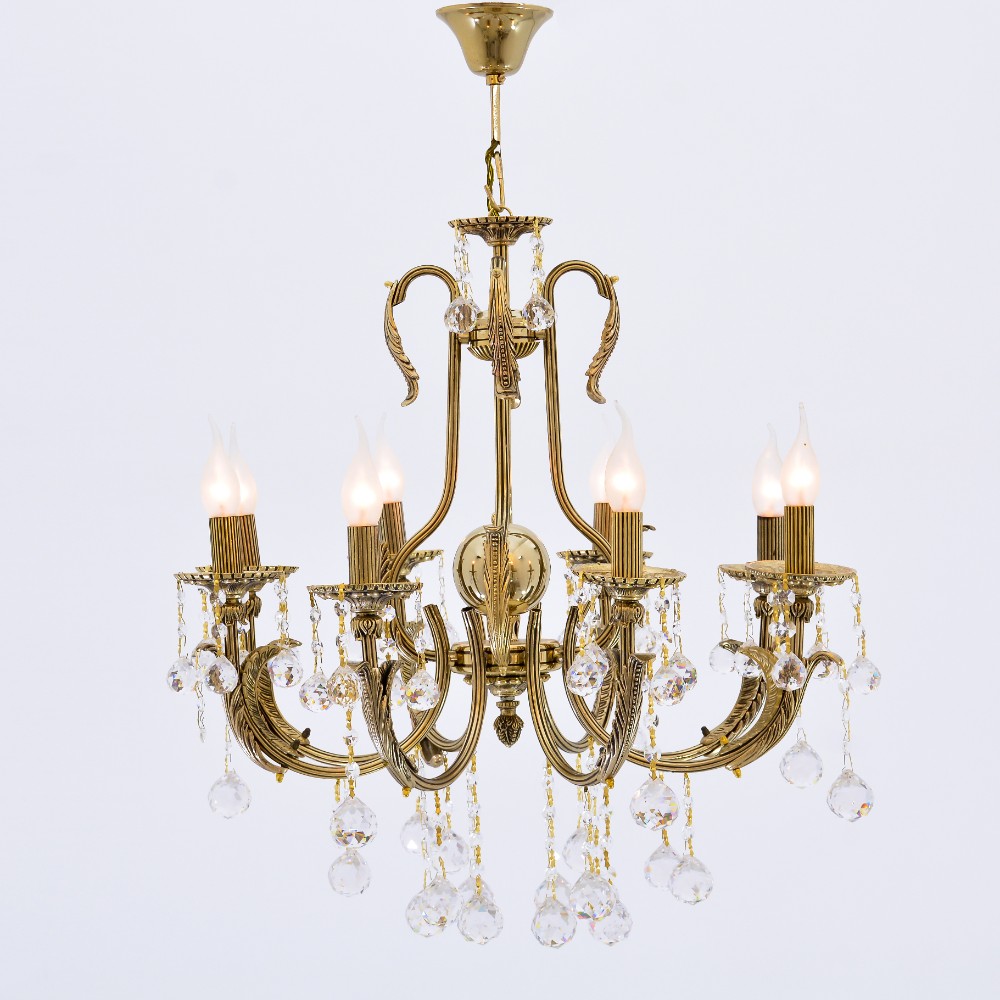 Bertina Chandelier, 8 Lights, Metal, 63×83cm - Solitaire Gold