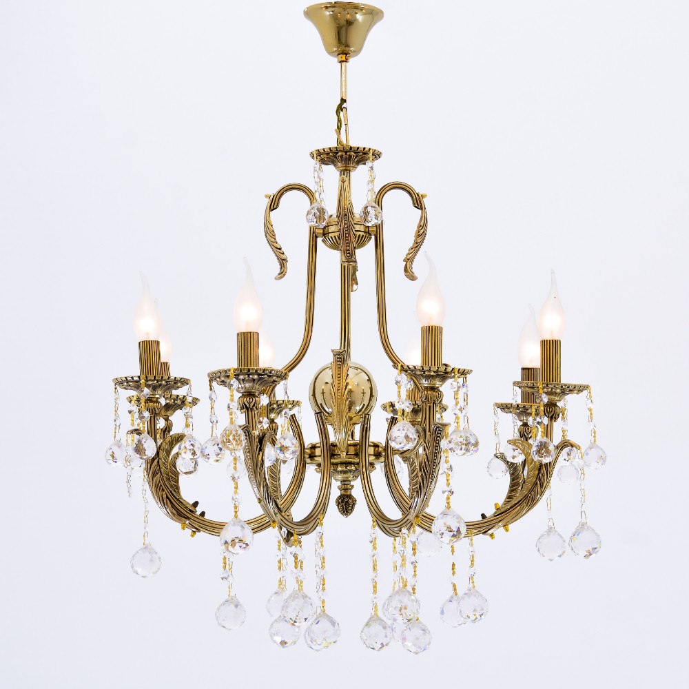 Bertina Chandelier, 8 Lights, Metal, 63×83cm - Solitaire Gold