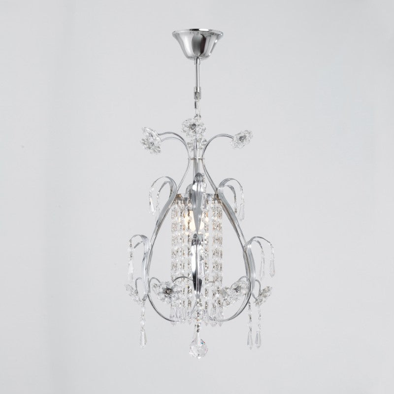 Crystal Rose Chrome 1 Light Pendant