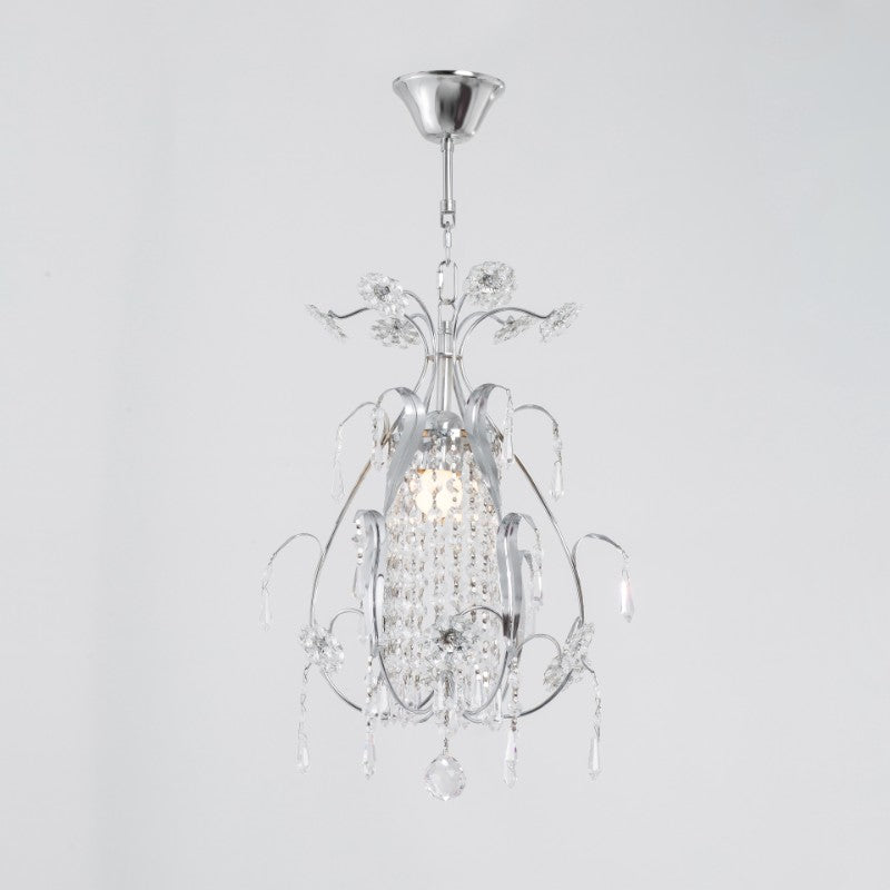 Crystal Rose Chrome 1 Light Pendant